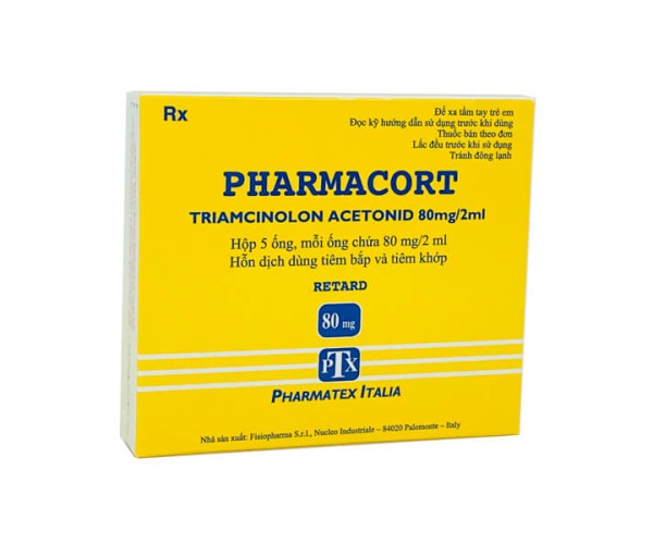 Hỗn dịch dùng tiêm bắp và tiêm khớp Pharmacort 80mg/2ml (5 ống/hộp)