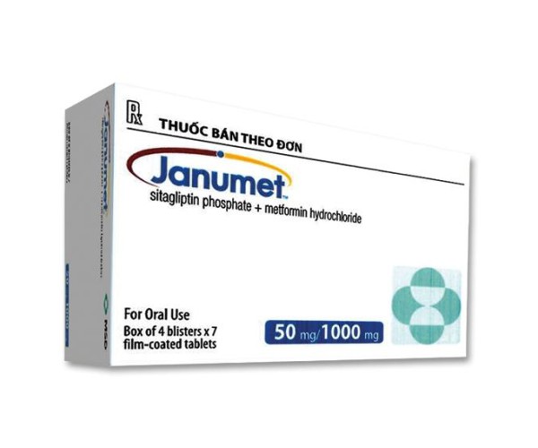 Thuốc trị bệnh tiểu đường Janumet 50/1000mg (4 vỉ x 7 viên/hộp)