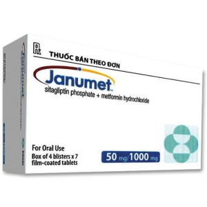 Thuốc trị bệnh tiểu đường Janumet 50/1000mg (4 vỉ x 7 viên/hộp)