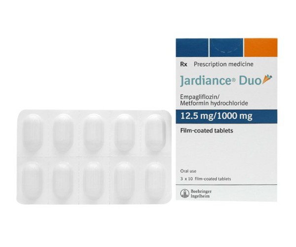 Thuốc trị bệnh đái tháo đường Jardiance Duo 12.5/1000 (3 vỉ x 10 viên/hộp)