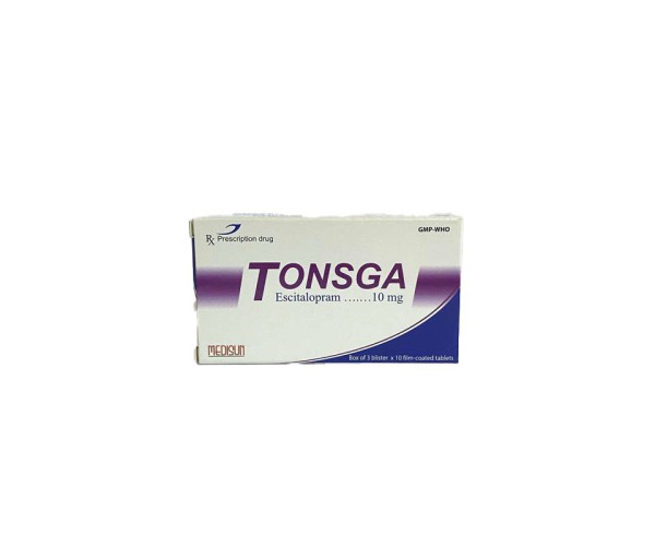 Thuốc trị trầm cảm và rối loạn lo âu Tonsga 10mg (3 vỉ x 10 viên/hộp)