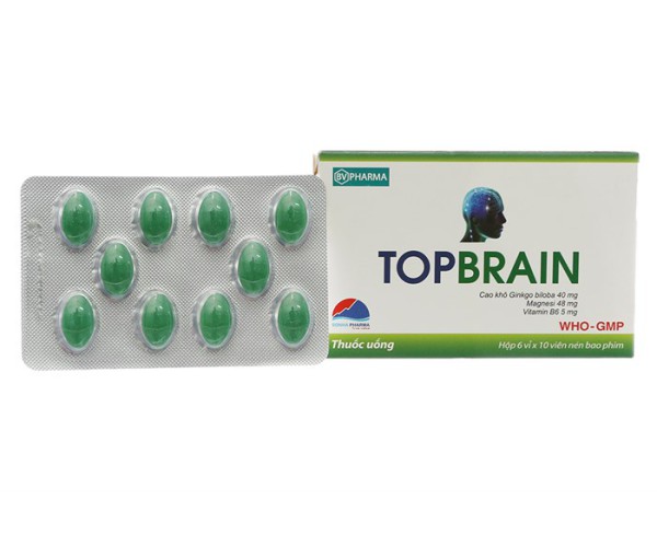 Thuốc tăng tuần hoàn não Topbrain (6 vỉ x 10 viên/hộp)