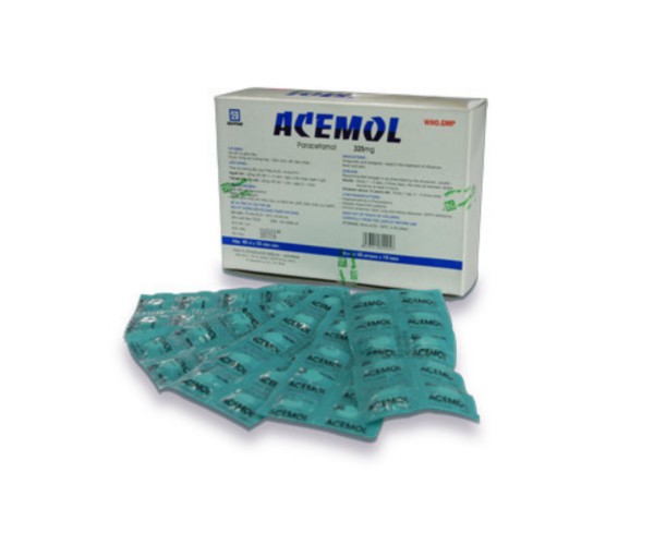 Thuốc giảm đau, hạ sốt trẻ em Acemol 325mg (40 vỉ x 10 viên/hộp)