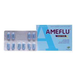 Thuốc trị cảm cúm Ameflu Night Time (10 vỉ x 10 viên/hộp)