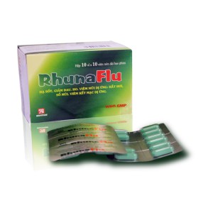 Thuốc điều trị cảm cúm cảm lạnh RhunaFlu (10 vỉ x 10 viên/hộp)