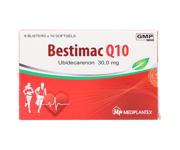 Thuốc hỗ trợ điều trị các bệnh tim mạch Bestimac Q10 30mg (6 vỉ x 10 viên/hộp)