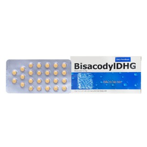 Thuốc trị táo bón Bisacodyl DHG 5mg (4 vỉ x 25 viên/hộp)