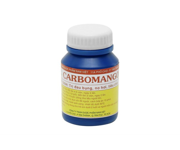 Thuốc trị đầy hơi, khó tiêu Carbomango (100 viên/lọ)