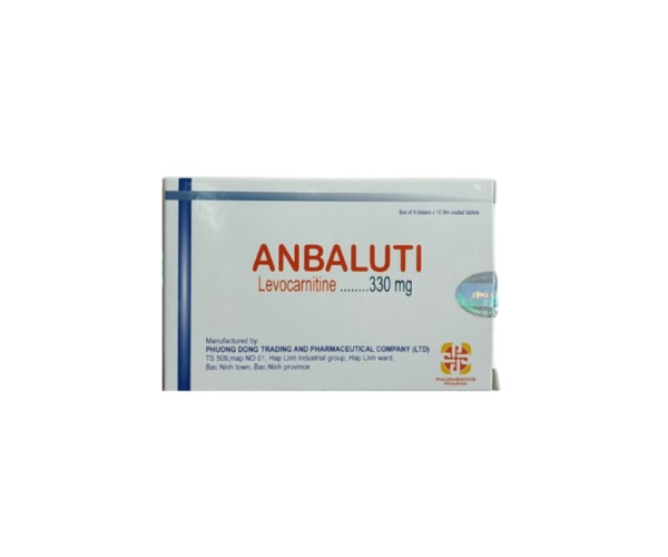 Thuốc điều trị thiếu hụt carnitine Anbaluti 330mg (9 vỉ x 10 viên/hộp)