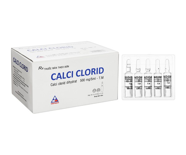 Thuốc tiêm  Calci Clorid 500mg/5ml ( 10 vỉ x 5 ống) 