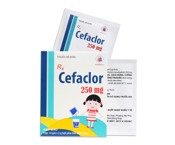 Thuốc kháng sinh  Cefaclor 250mg ( hộp 10 gói )