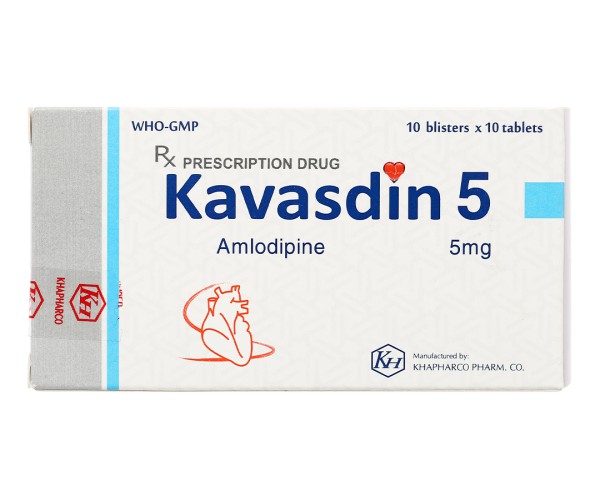 Thuốc điều trị tăng huyết áp  Kavasdin 5mg ( hộp 10 vỉ x 10 viên ) 