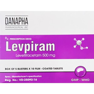Thuốc trị động kinh Levpiram 500mg (5 vỉ x 10 viên/hộp)