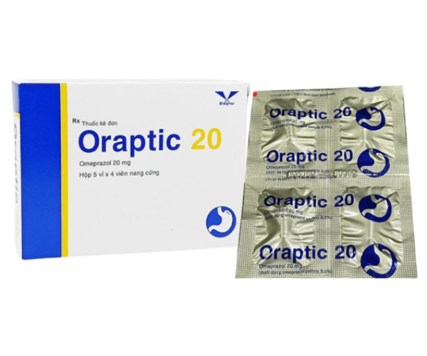 Thuốc điều trị loét dạ dày  Oraptic 20 ( hộp 5 vỉ x 4 viên ) 