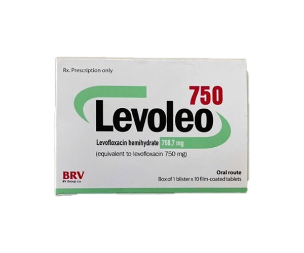 Thuốc kháng sinh, điều trị nhiễm khuẩn, viêm phổi  Levoleo 750mg ( hộp 10 viên ) 