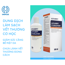Dùng dịch làm sạch vết thương, giữ ẩm ALFASEPT W SOLUTION 