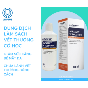 Dùng dịch làm sạch vết thương, giữ ẩm ALFASEPT W SOLUTION 