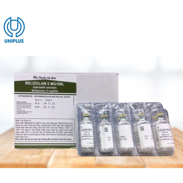Dung dịch tiêm truyền Belizolam 5mg/5ml