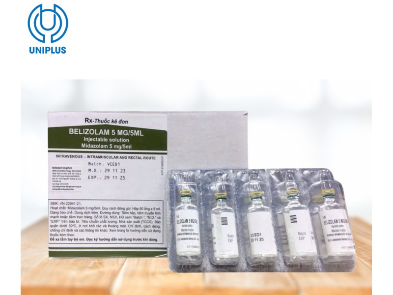 Dung dịch tiêm truyền Belizolam 5mg/5ml