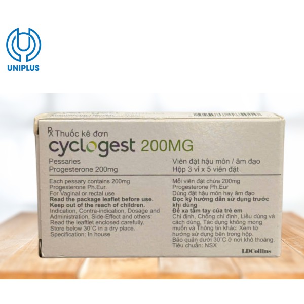 Viên đặt Cyclogest 200mg dùng trong điều trị  ivf, các hội chứng tiền kinh, trầm cảm 