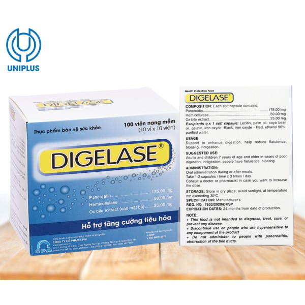 Thực phẩm bảo vệ sức khỏe hỗ trợ tiêu hóa Digelase