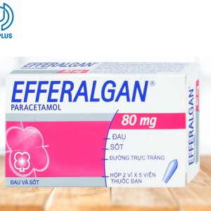 Thuốc Efferalgan 80mg  viên đặt hậu môn giảm đau hạ sốt 