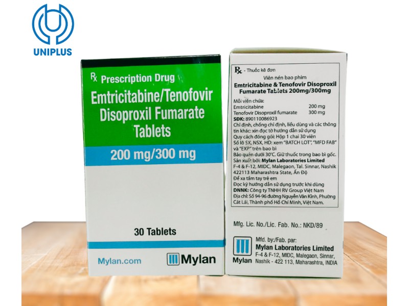 Thuốc Emtricitabine/Tenofovir Disoproxil Fumarate 200mg/300mg