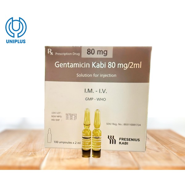 Dung dịch tiêm truyền Gentamicin Kabi 80 mg/2ml