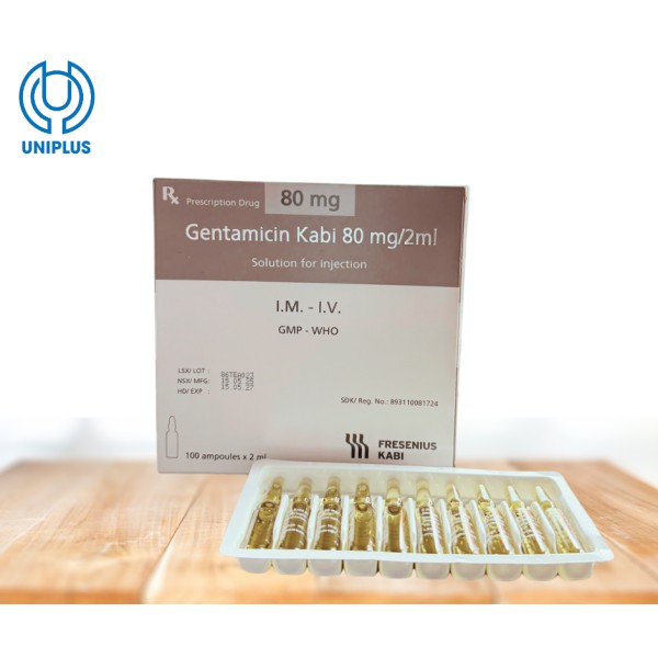 Dung dịch tiêm truyền Gentamicin Kabi 80 mg/2ml