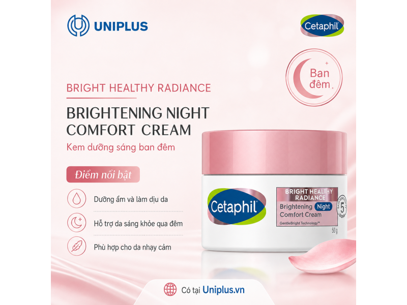 Kem dưỡng ẩm sáng da ban đêm Cetaphil Bright Healthy Radiance Brightening Night Comfort Cream