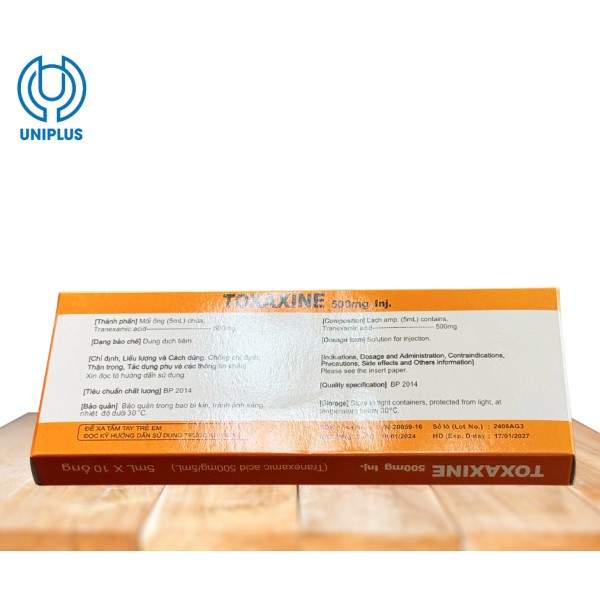 Dung dịch tiêm truyền Toxaxine 500mg Inj