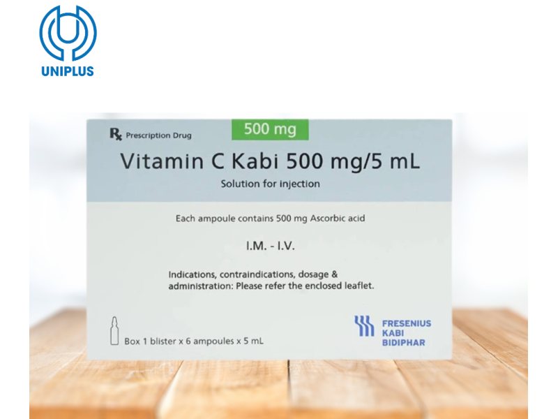 Dung dich tiêm truyền  Vitamin C Kabi 500mg/5ml